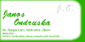 janos ondruska business card